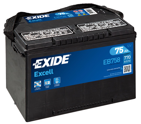 Autobatéria EXIDE Excell 75Ah, 12V, EB758 (EB758)